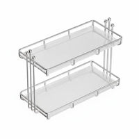 2-Tier Vanity Shelf Space Saving 2-Tier Standing Shelf adaptable Use for Renters