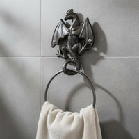 Cast Iron Dragon Towel Rack Vintage Aesthetic Gothic Wall Mounted Towel Hanger
