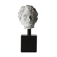 Bust with Pedestal Tabletop Resin Bust Minimalist for Bookshelf, Living Room