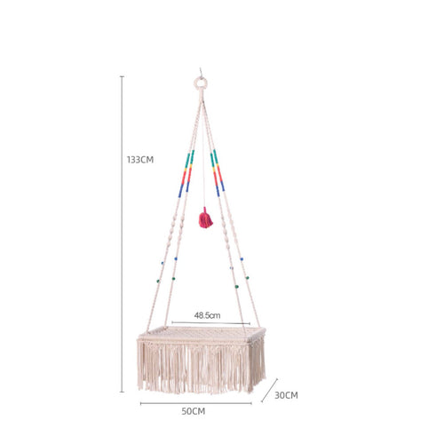 Boho Feline Bed Handwoven Hanging Feline Bed Soft and Cozy for Cats
