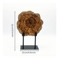 Wood Slice on Stand Natural Ornament Kiln-Dried for Entryway