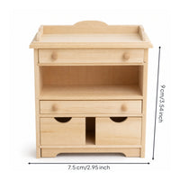Miniature Cabinet Vintage-Style Miniature Cabinet with Drawer Collectible