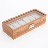 Bamboo Watch Box Wood Grain Watch Storage Box Clasp Closure