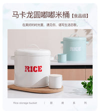 Modern Minimalist Metal Rice Storage Container with Measuring Cup, 9-10L Capacity
