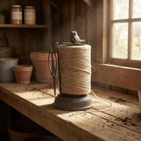 Twine Winder Ornament Antique-Style Jute Twine Decoration Dark Metal Finish