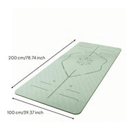 Anti-Slip Exercise Mat with Alignment Lines Textured Exercise Mat with Carrying Strap Easy to Clean Portable for Yogis, Home Gym