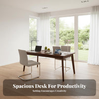 2 Person Desk Spacious Tabletop Solid Wood Computer Desk Thickened Desktop Long Wooden Study Table for Professionals, Remote Workers, Office, Bedroom
