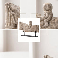 Abstract Horse Mineral-Look Statuary-Look Sculpture with Base Minimalist Tabletop Ornament for Interior Designers, Bookshelf, Office Desk