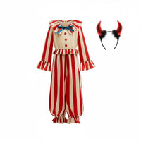 Horror Movie Clown Cosplay Ruffled Details Girls Clown Jumpsuit Skin-Friendly