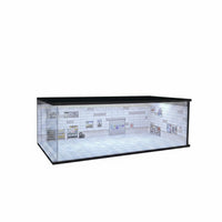 1:64 Garage Diorama with Lights 1/64 Car Display Box Dustproof Diecast Car Display Case for Desk, Shelf