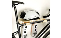 Space-Saving Bike Rack with Shelf and Hooks Padded Bike Rack with Shelf Horizontal Two-Wheeler Storage Hanger Heavy-Duty for Apartment