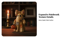 Spectral Witch Figurine with Pumpkin | Detailed Patchwork Design, Gold-Toned Finish Accents, spectral Figurine with Pumpkin Bucket, for Tiered Tray