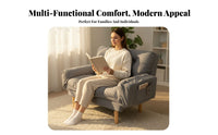 Transformable Foam Sleeper Two-Person Capacity Chair Bed Space-Saving Removable Cover for Young Adults, Students, Bedroom