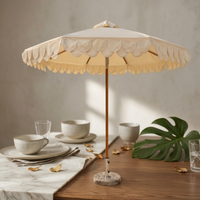 Round Patio Umbrella Double-Layer Patio Umbrella Eggshell