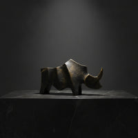 Bull Figurine Abstract Bull Statue Sculpture Faceted Office Decor Geometric for Bookshelf, Entryway