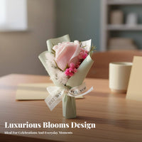 Soap Flower Bouquet Preserved Flowers Small Floral Bouquet Small Floral Gift for Graduates, Birthday, Graduation