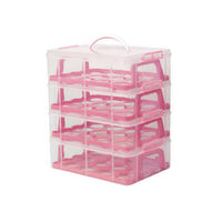 Stackable Cupcake Carrier Reusable Multi-Layer Dessert Box Clear View Tiered Food Storage Holder for Caterers, Potluck, Picnic