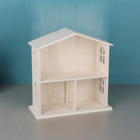 Decorative House-Shaped Shelf Compact Wooden Desktop Organizer Space-Saving Wooden Display Shelf Open-Front for Collectors