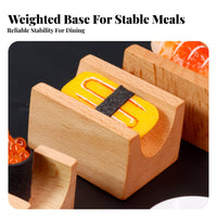 Beech Wood Sushi Holder | Smooth Polished Finish, Sushi Presentation Block, for Home Dining