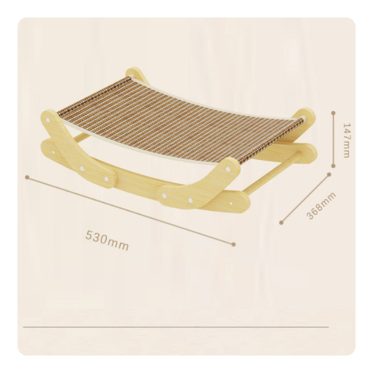Cat Rocking Swing Breathable Elevated Cat Lounger Built-in Scratch Pad