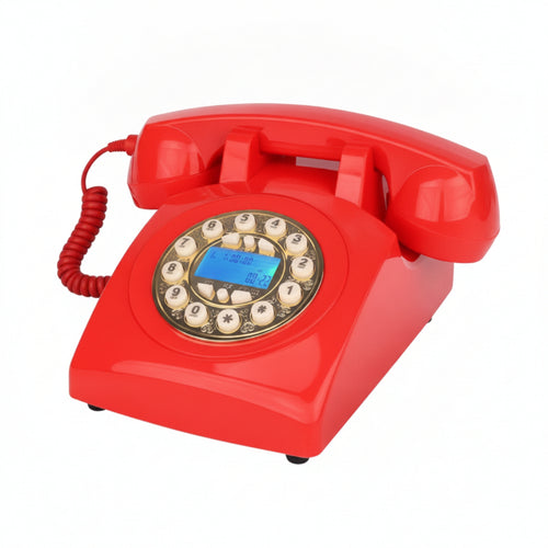 Rotary Style Telephone Classic Old-Fashioned Phone Wired for Study Room