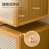 Bamboo Storage Cabinet with Vintage Style