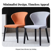 Upholstered Side Chair Soft Padded Cushion Curved Back Side Chair for Homeowners