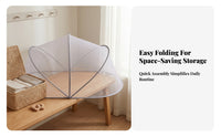 Translucent Mesh Mongolian Tent Crib Net Gray Trim Foldable Crib Canopy Laceunrestricted Bed Canopy Net Protection