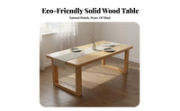 Solid Wood Dining Table Rectangle Kitchen Table Rustic Farmhouse Table Large Study Table Suitable for Family Meals Home Workspace Living Room