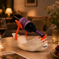 跨境Goose Bottle Holder,3D白鹅型酒架趣味葡萄酒架装饰摆件