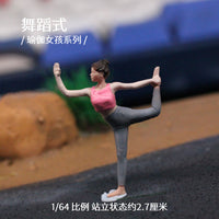 微缩迷你人偶瑜伽女孩户外露营创意摆件DIY沙盘手办人物桌面摆件
