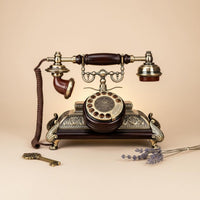 Antique Corded Telephone Ornate Retro Landline Phone Decorative Feet
