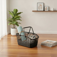 Open-Top Plastic Bike Basket Rectangular Mesh Bike Basket Long-Lasting Lightweight for Grocery Shopping