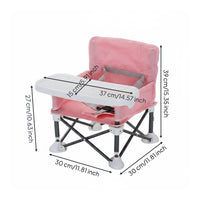 Removable Tray Baby Camping Chair Easy to Clean Baby Beach Chair Safety Strap Portable Infant Seat for Babies, Toddlers, Picnic