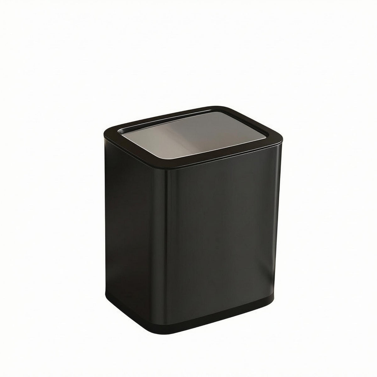 Swing Lid Trash Can Brushed Metal Waste Bin Indoor for Indoors