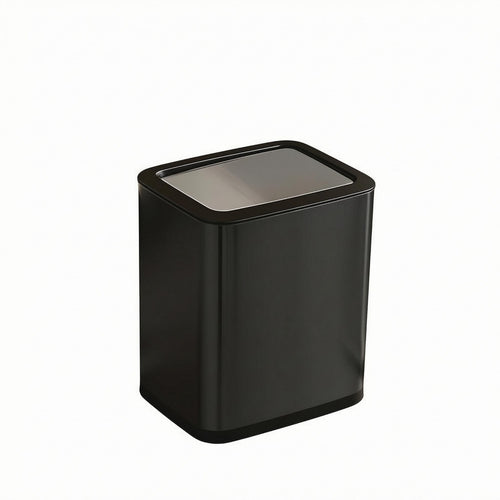 Swing Lid Trash Can Brushed Metal Waste Bin Indoor for Indoors