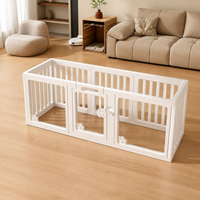 White Plastic Rabbit Enclosure, Modular Playpen 8 Panels 50×60cm, Indoor Outdoor Play Area for Small Animals, with Accessories
