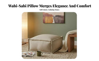 Square Pouf Wabi-Sabi Design Plush Footstool Cube Thick Padding for Meditators