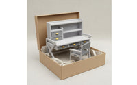 Functional Drawers 1/6 Scale Desk and Chair Set Realistic Intricate Scale Model Furniture Exquisite Craftsmanship for Photography Prop