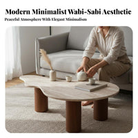 Wabi-Sabi aesthetic Accent Coffee Table Minimalist Design Irregular Accent Piece distinctive Shape Living Room Furniture Organic Form for Interior Designers, Apartment Dwellers, Homeowners, Bstandique Hotel, Small Spaces, Lounge Area, Office