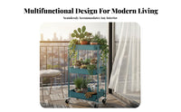 3-Tier Rolling Shelf With Wheels Plant Stand Multi-Purpose for Garden, Gardeners
