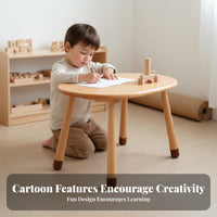 Bean-ShapedShaped Table with rabbit Chairs Easy to Clean kids' Desk and Chair
