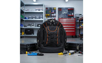 Large Capacity Electrician Tool Backpack Wear-Resistant Molded Base Tool Backpack Multi-Pocket for Electricians, Technicians, Contractors, Jobsite