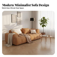 Quilted Block Lounger Understated Elegance Oversized Sectional with Ottoman Modern Minimalist Theme Living Room Furniture for Apartment Dwellers