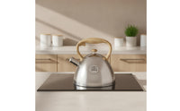 Tea Kettle with Wood Grain Handle Brushed Matte for Kitchen, Coffee Makers