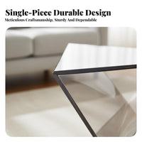 Transparent Look Twisted Prism Side Table Geometric Design Nightstand Space-Saving Indoor Furnishing Compact for Apartment Dwellers, Homeowners, Gift Givers, Living Room, Bedroom, Entryway, Office