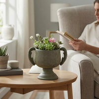 Pedestal Flowerpot Vintage Style Urn Planter Shabby Chic for Shelf, Gardeners