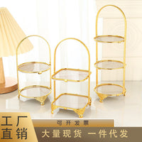 European Style Cake Stand for Dessert and Afternoon Tea, Two or Three Tier Iron Display Rack