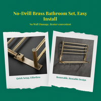 Antique copper towel rack, shelf set