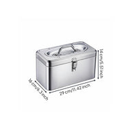 Stainless Steel Toolbox Brushed Silver Hard-Shell Toolbox Latch Closures